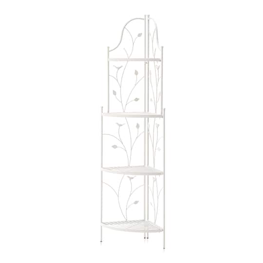 Glitzhome® 4ft. Metal 4-Tiered Corner Shelf Stand